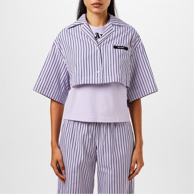 Stripes Cropped Relaxed Shirt