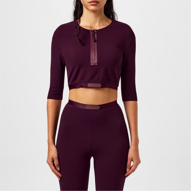 Cropped Crew Neck Slim Fit Athletic Top