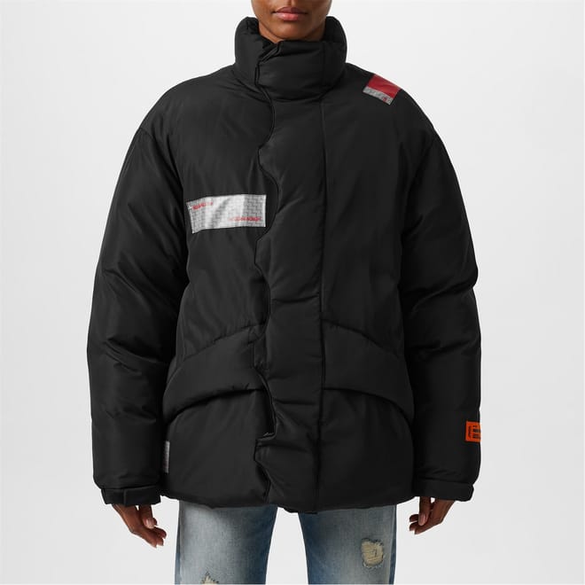 Logo Patch Padded Coat
