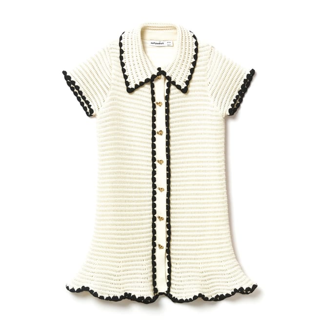 Self Collared Neck Mini A-Line Dress