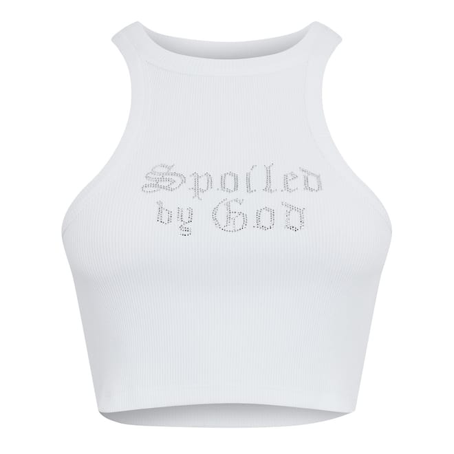 Vete God Cropped High Neck Slim Fit Tank