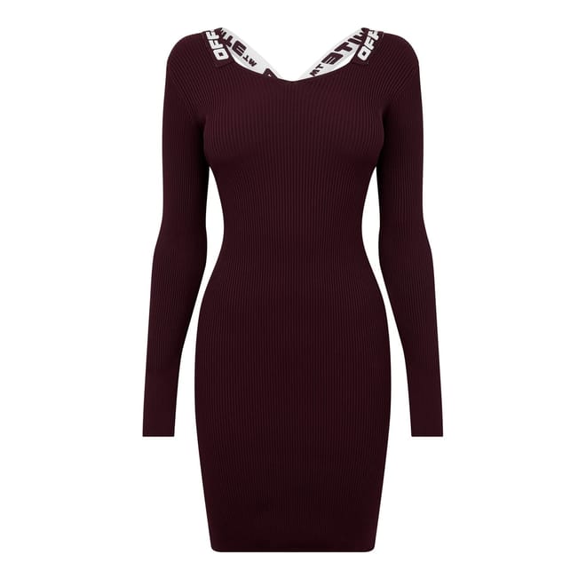 Logo Band V-Neck Mini Bodycon Dress