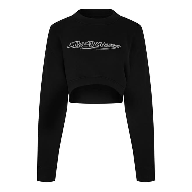 Cropped Bling Relaxed Fit Sweatshirt