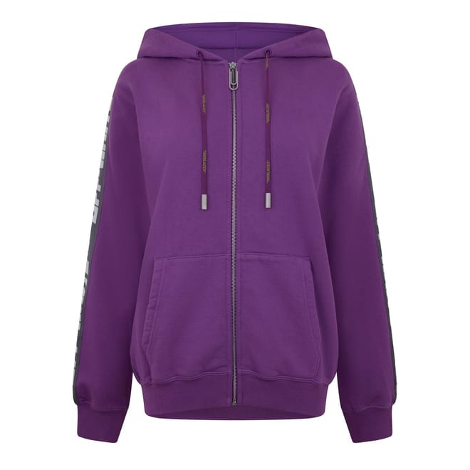 Athletic Logo Hooded Kangaroo Pocket Sweat Jacket