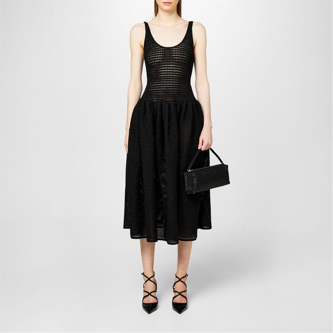 Crochet Knit Midi Dress