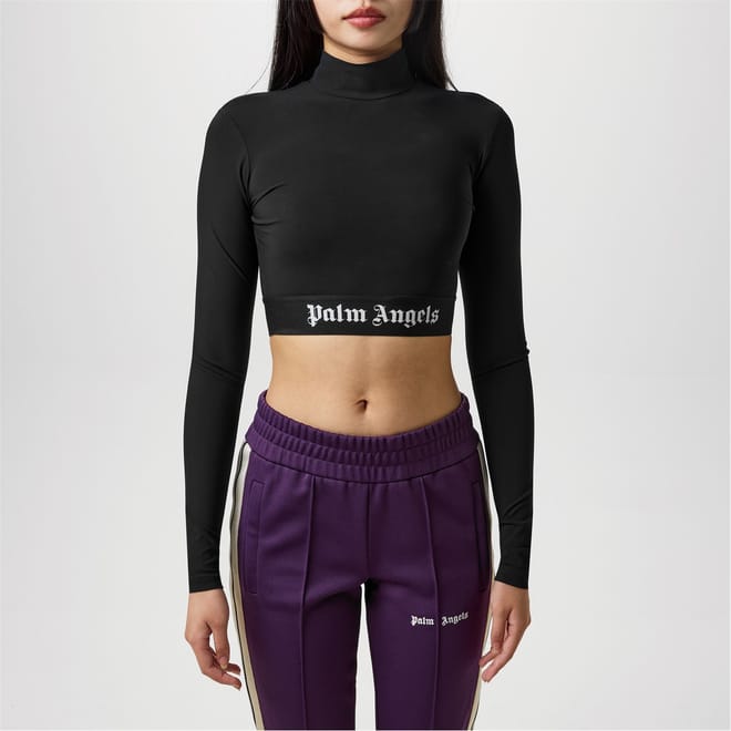 Logo Mock Neck Top