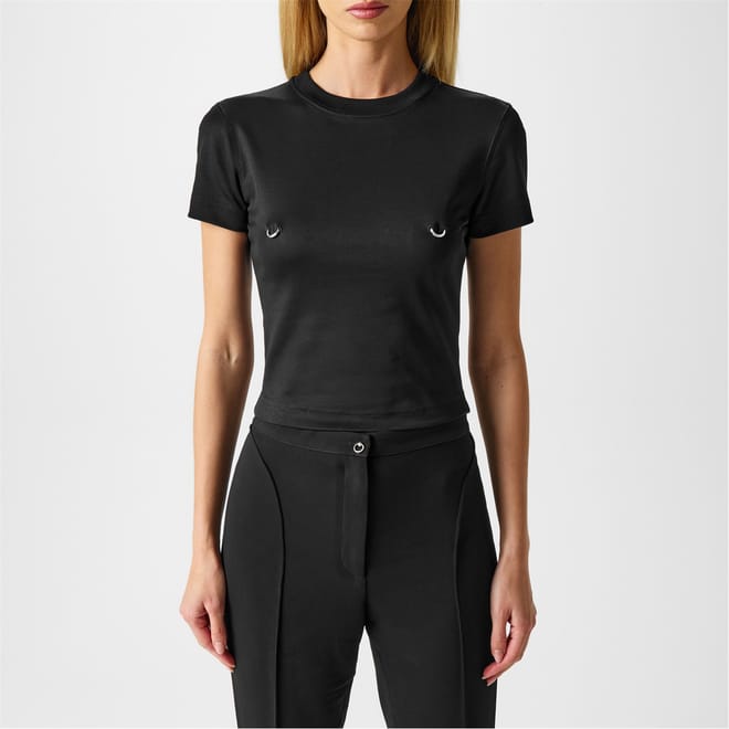 Cropped Crew Neck Slim Fit T-Shirt