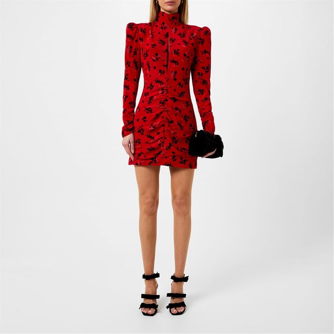 Rose High Neck Mini Bodycon Dress