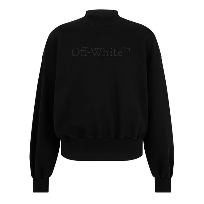 Boxy Fit Lettering Mock Neck Sweater