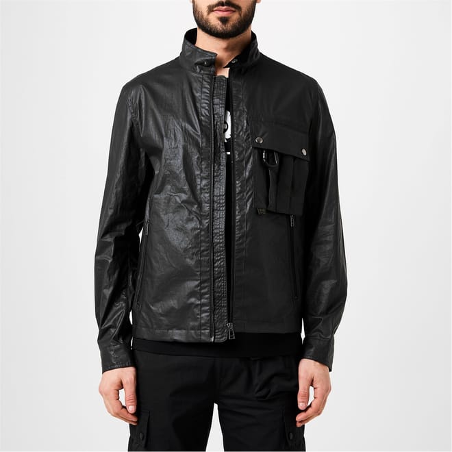 Waxed High Neck Regular Fit Jacket