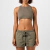 Logo Patch Ribbed Crop Top