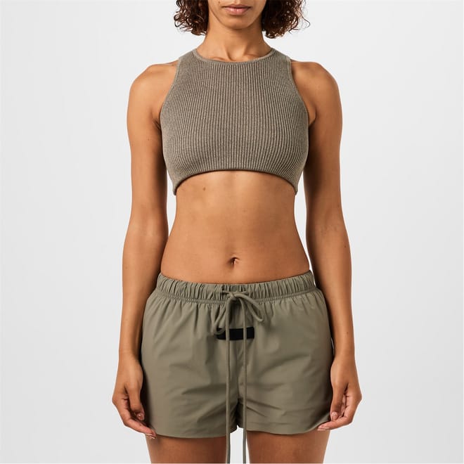 Logo Patch Ribbed Crop Top