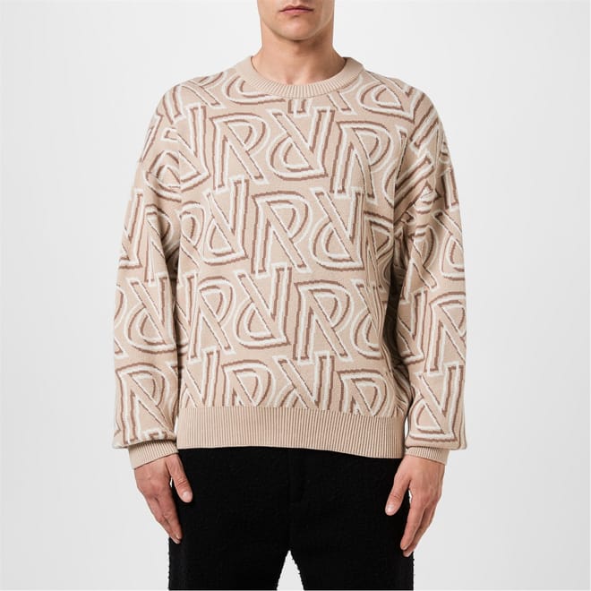 Monogram Knit Crew Neck Sweater