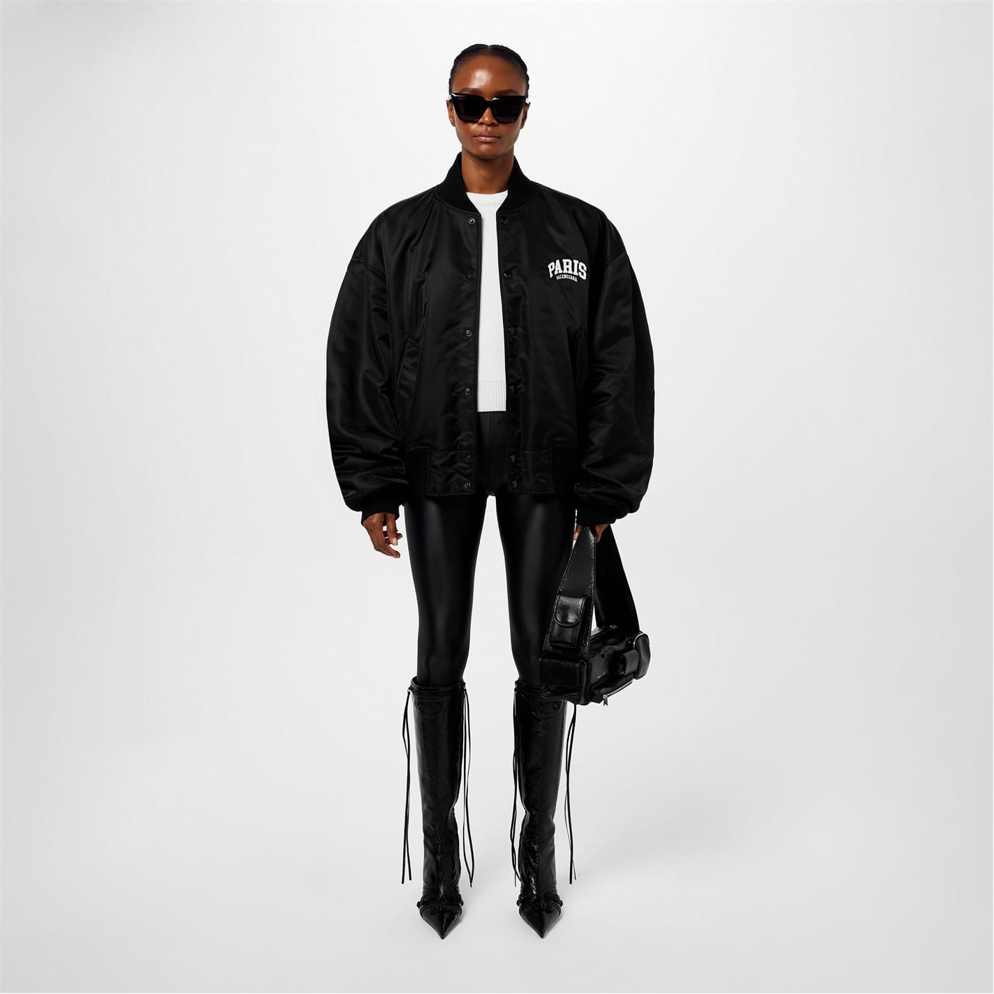 Black Balenciaga Paris Varsity Jacket - Get The Label Black Balenciaga Paris Varsity Jacket - Get The Label