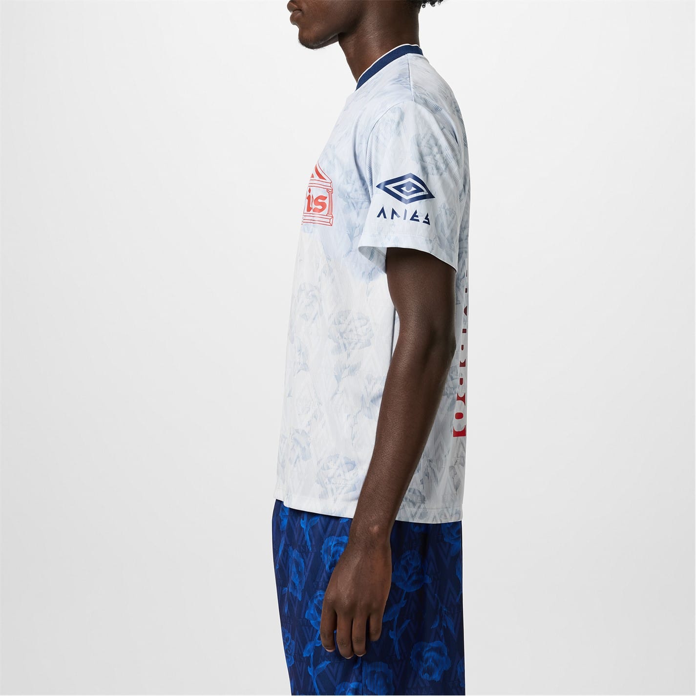 White Aries X Umbro Roses Short Sleeve Football Shirt - Get