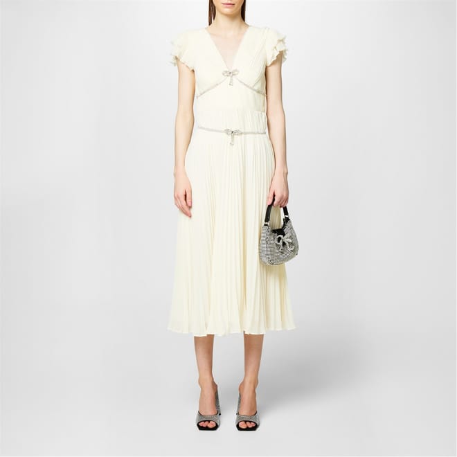 Chiffon Pleated Midi Dress