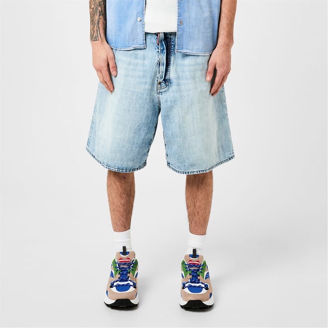Wide Leg Denim Shorts
