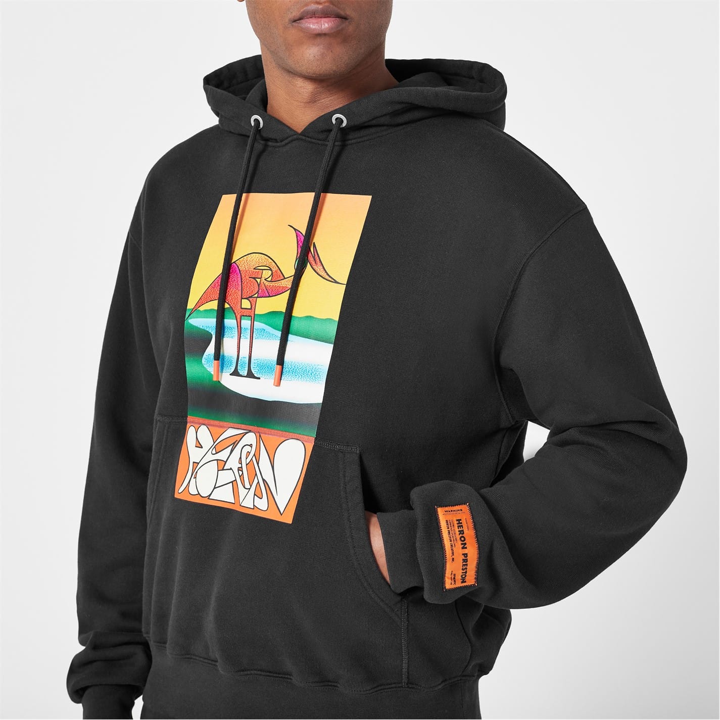 Black Heron Preston Abstract Heron Hoodie - Get The Label