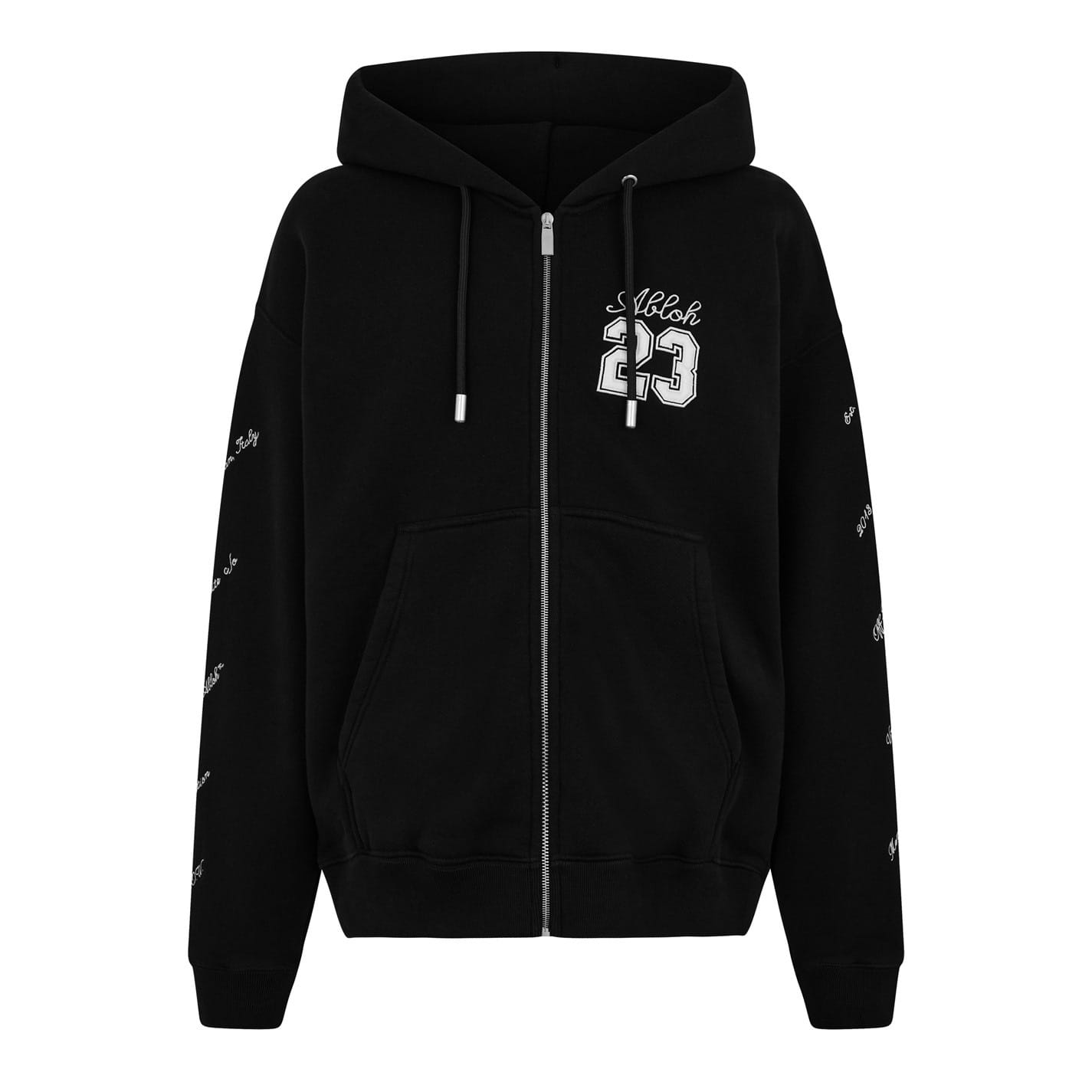 Black Off White 23 Logo Skate Zip Hoodie Get The Label