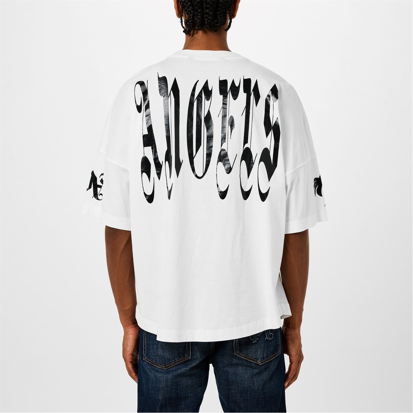 『関税送料込』PALM ANGELS/Gothic Logo オーバーサイズＴシャツ Palm Angels Gothic Logo Over T-Shirt White Men's - US