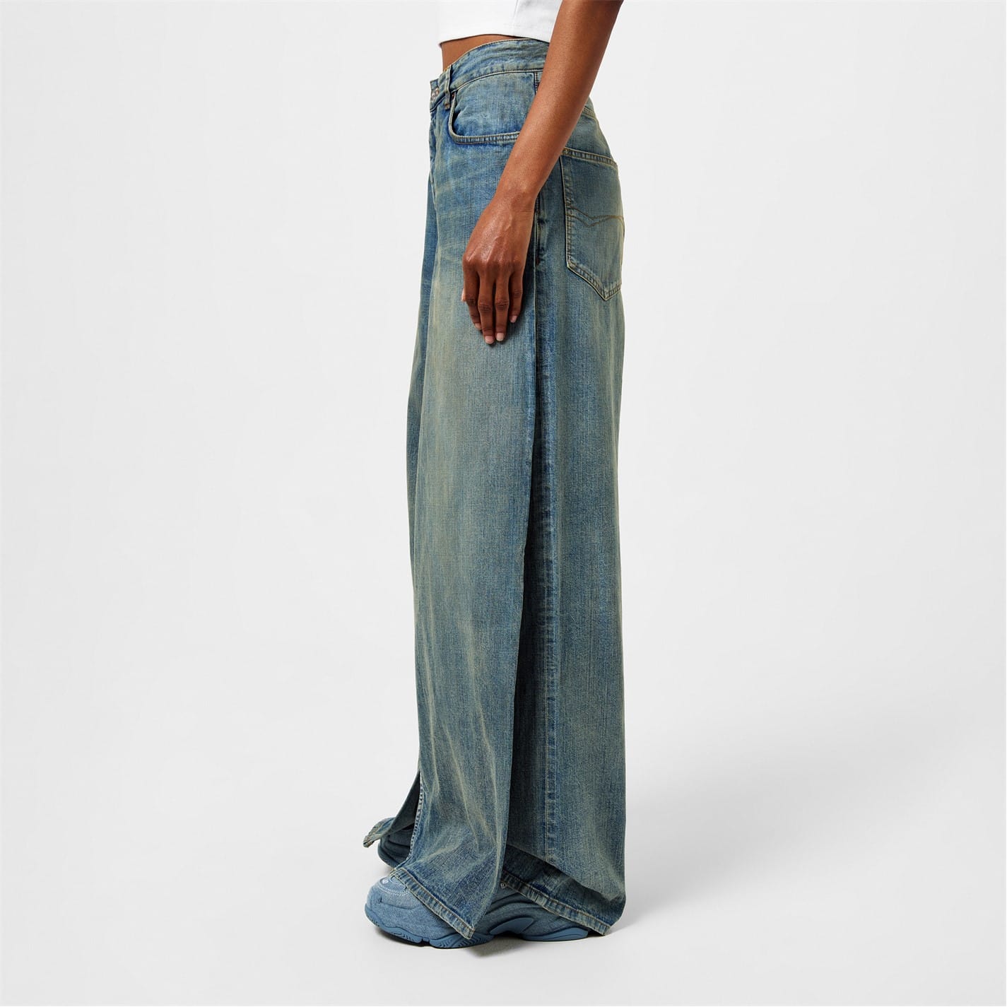 【2色展開】balenciaga DENIM JEANS Blue Balenciaga Double Front Effect Denim Jeans - Get The Label