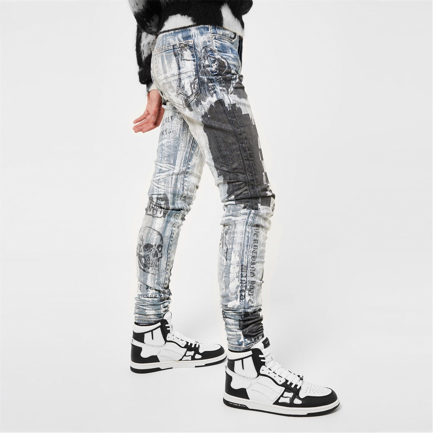 【AMIRI】スケルトンハイトップトレーナー Black Amiri Skeleton High Top Trainers - Get The Label