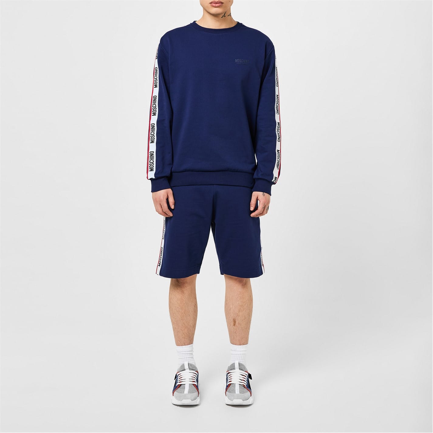 Blue Moschino Crew Neck Regular Fit Long Sleeve Sweater