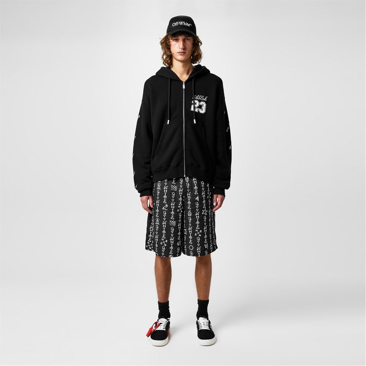 Off-White 23 Skate ロゴ パーカー Off-White 23 Varsity Skate パーカー | グレー | FARFETCH JP