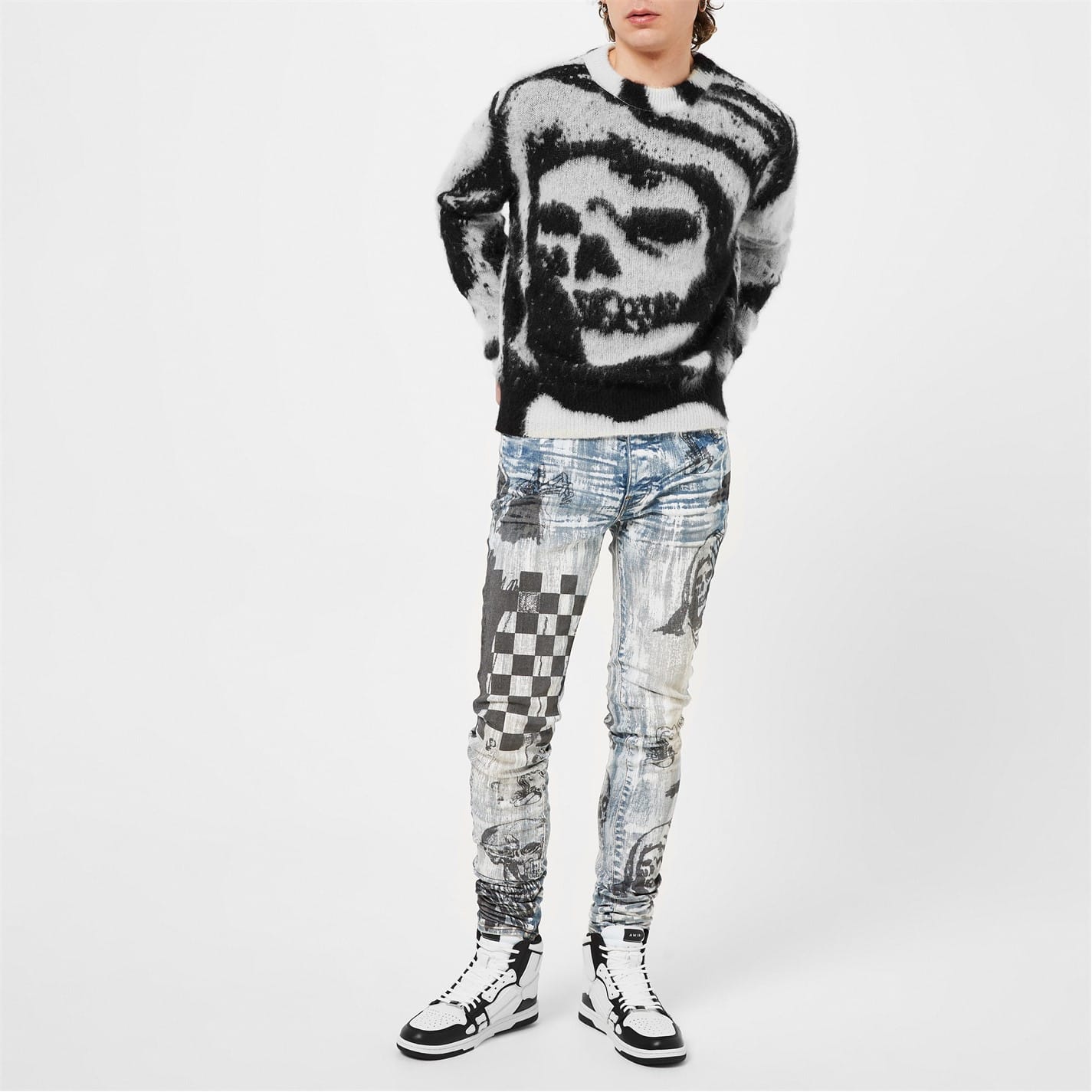 Black Amiri Skeleton High Top Trainers - Get The Label