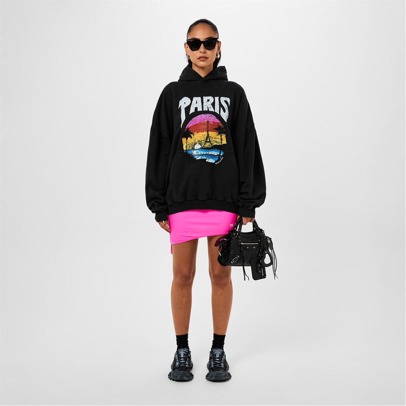 Black Balenciaga Paris Tropical Hoodie - Get The Label