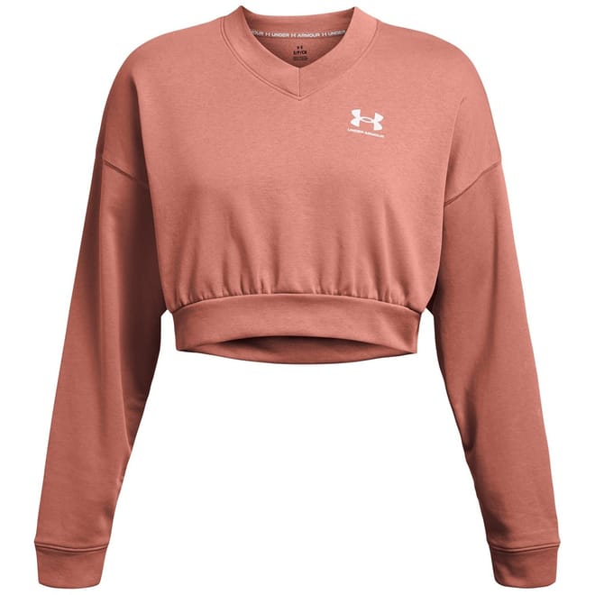Rival Cropped Terry Logo Print Sweatshirt