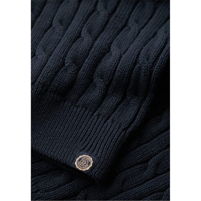 V-Neck Relaxed Fit Cable Sweater