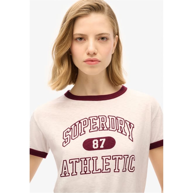 Athletic Lettering Slim Fit Crew Neck T-Shirt