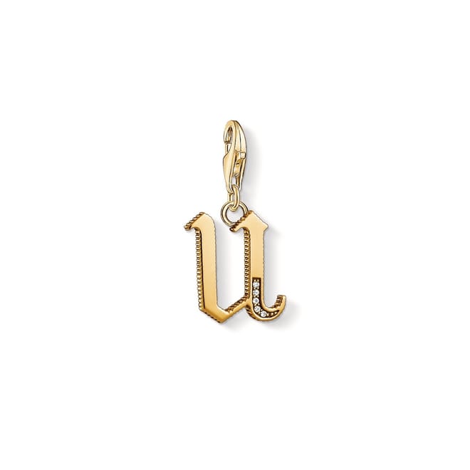 U Sterling Silver Charm