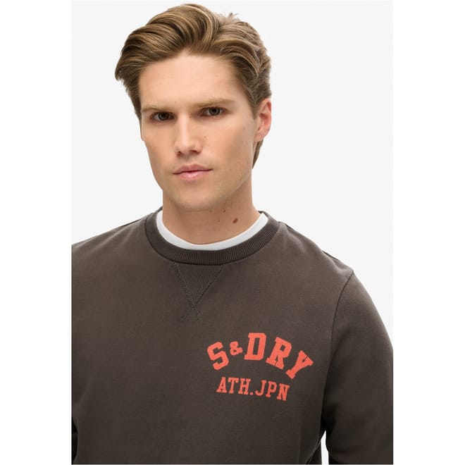 Athletic Lettering Crew Neck Sweatshirt