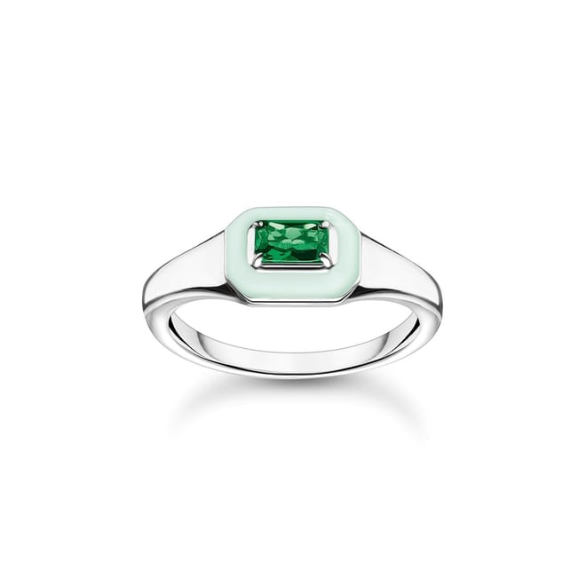 Emerald Ring with Enamel