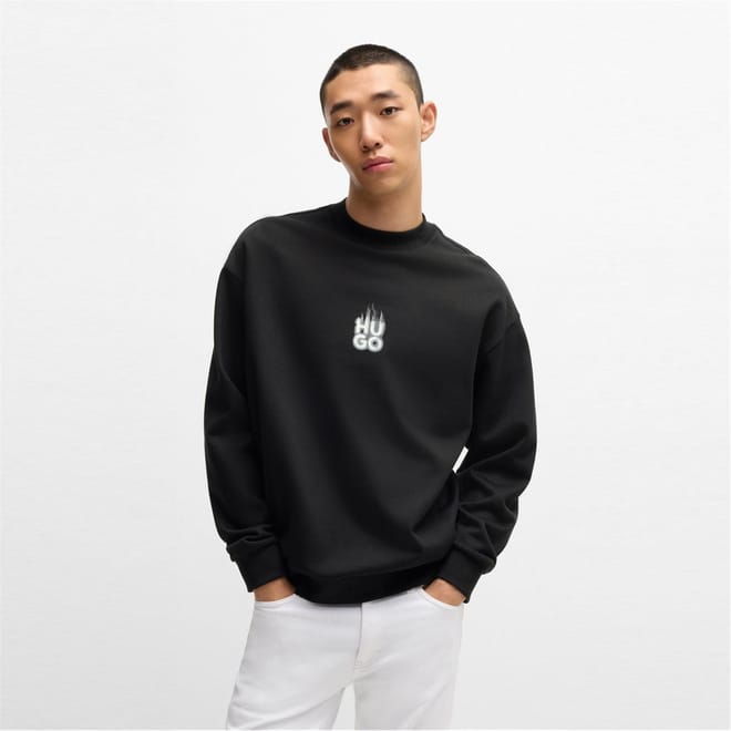 Flame Lettering Relaxed Fit Sweatshirt