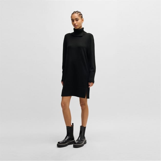 C Feringata Turtleneck Mini Sweater Dress