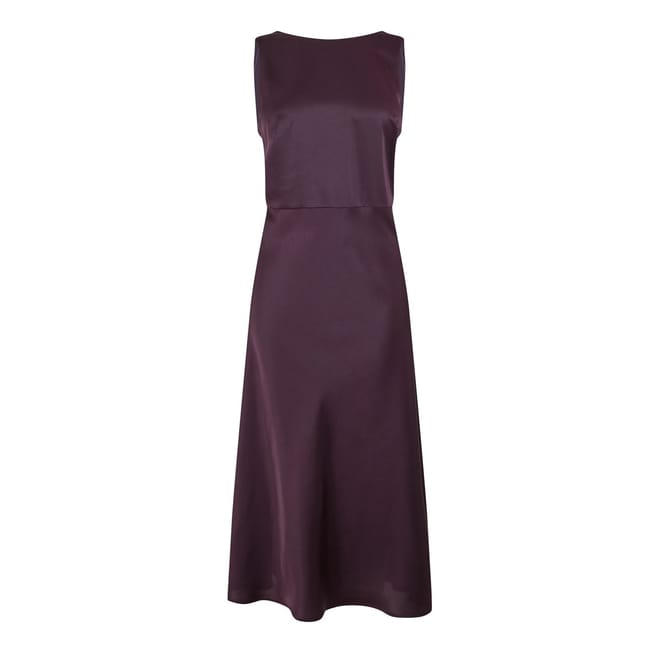 C Danta Boat Neck Midi A-Line Dress
