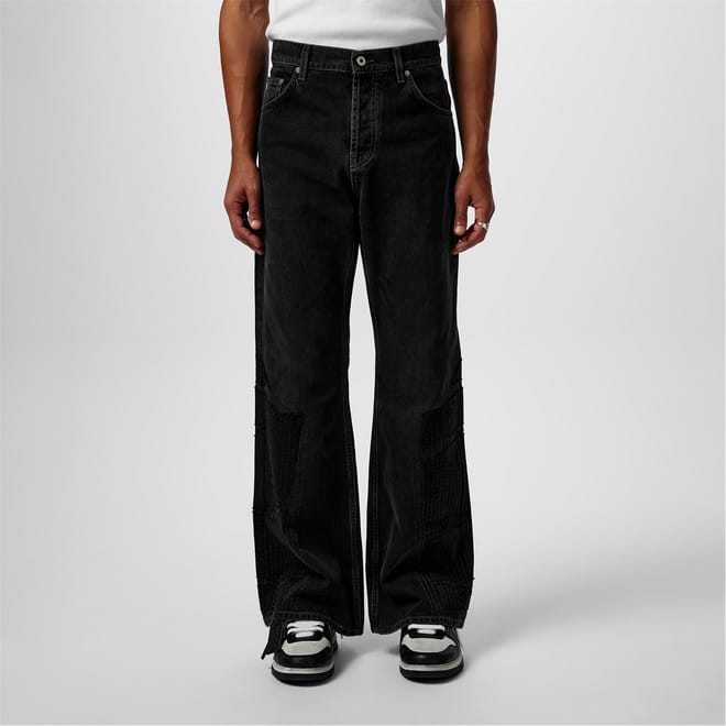 Diagonal Flared Jeans