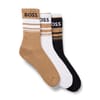 Rib Stripe Lettering Crew Socks