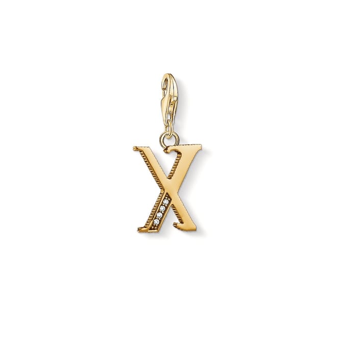 X Sterling Silver Charm