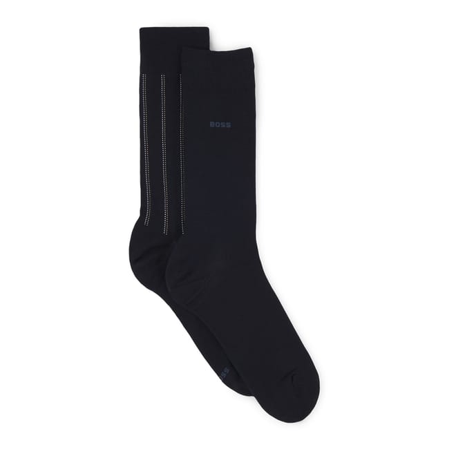 2 Pack Pinstripe Crew Socks