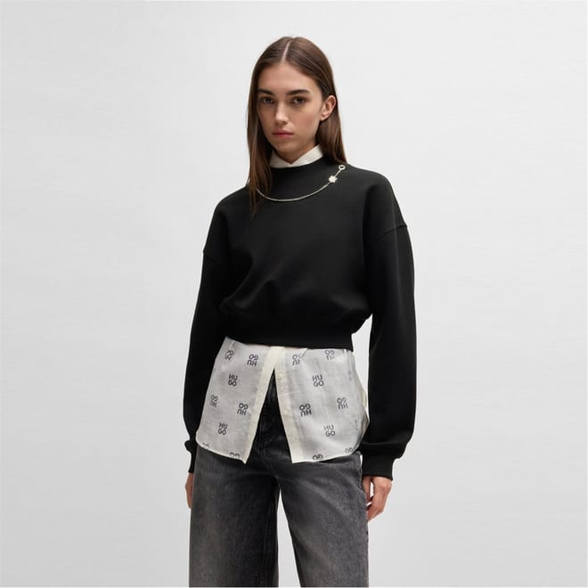 Cropped Crew Neck Regular Fit Sweater