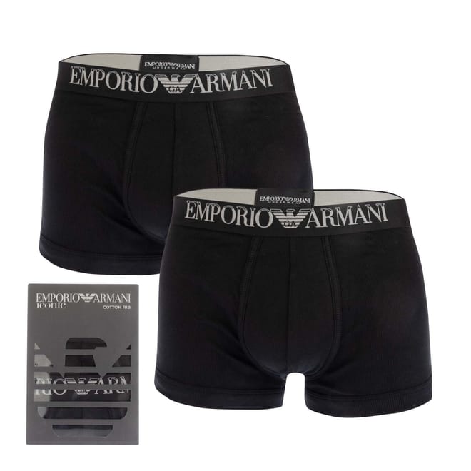 2 Pack Ribbed Cotton Boxer Briefs