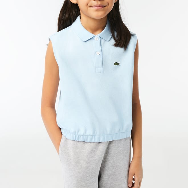 Juniors Sleeveless Stretch Mini Piqué Polo Shirt