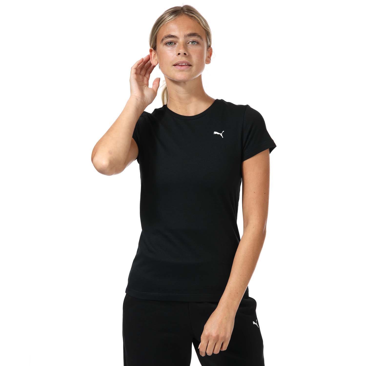 Black Puma Womens Essentials Small Logo T Shirt Get The Label