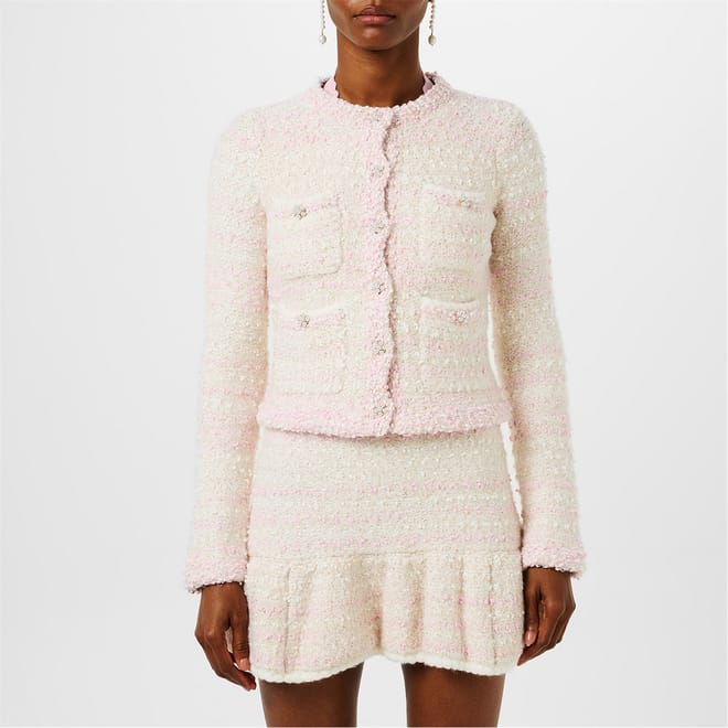 Cropped Regular Fit Crew Neck Cardigan