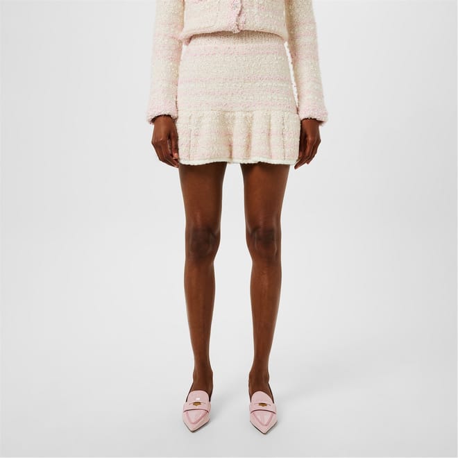 Velman Mini Flared Stripe Patterned Skirt