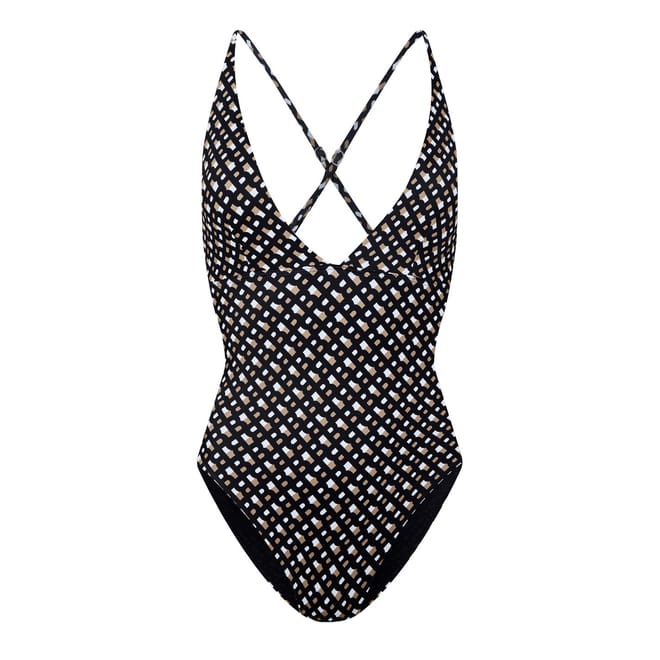 Monogram Geometric One Piece Swimsuit